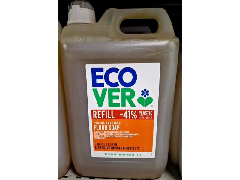 Eco Ver Refill Floor Soap, Orange & Lemon, 5 L