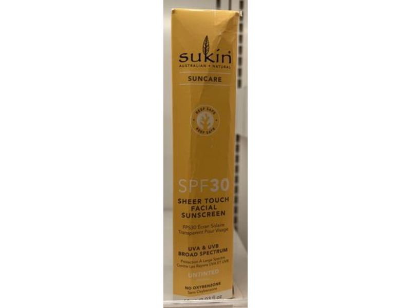 Sukin Suncare Sheer Touch Facial Sunscreen, SPF 30, Untinted, 2.03 fl oz