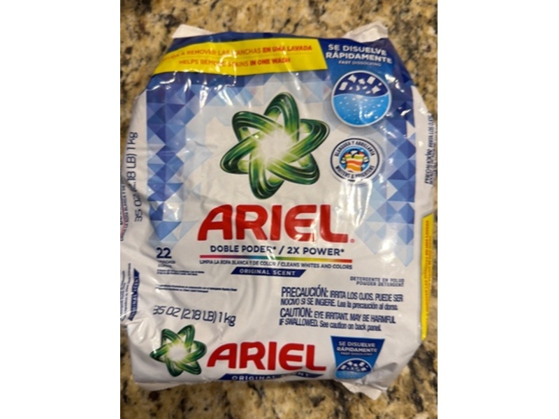 Ariel 2X Power Powder Detergent, Original Scent, 22 Loads, 35 fl oz/1 kg
