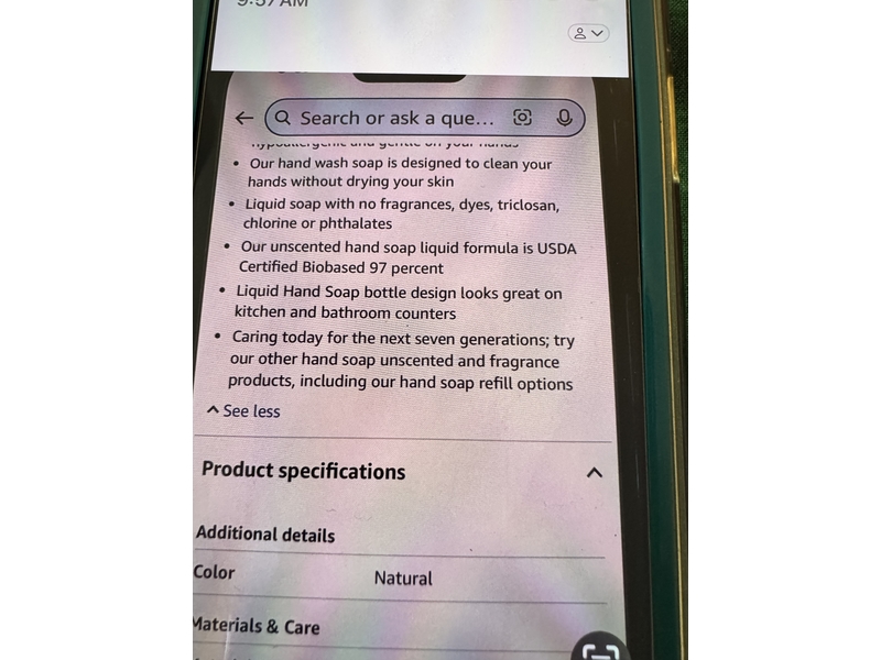 Seventh Generation Hand Wash, Free & Clean, 12 fl oz/354 mL, Pack Of 8