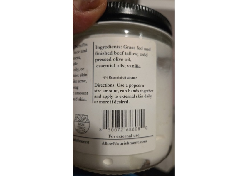 Allow Nourishment Udder Delight Face & Body Tallow Cream, 16 oz