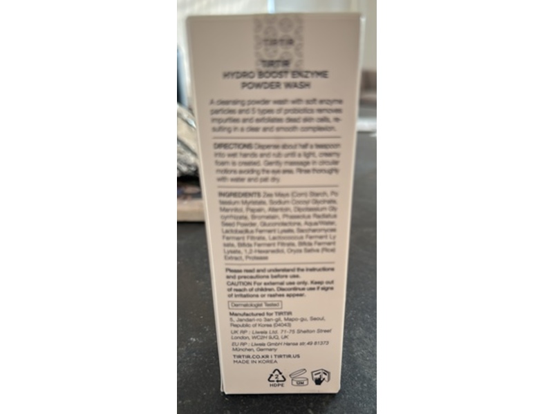 Tirtir Hydro Boost Enzyme Powder Wash, 2.64 oz/75 g