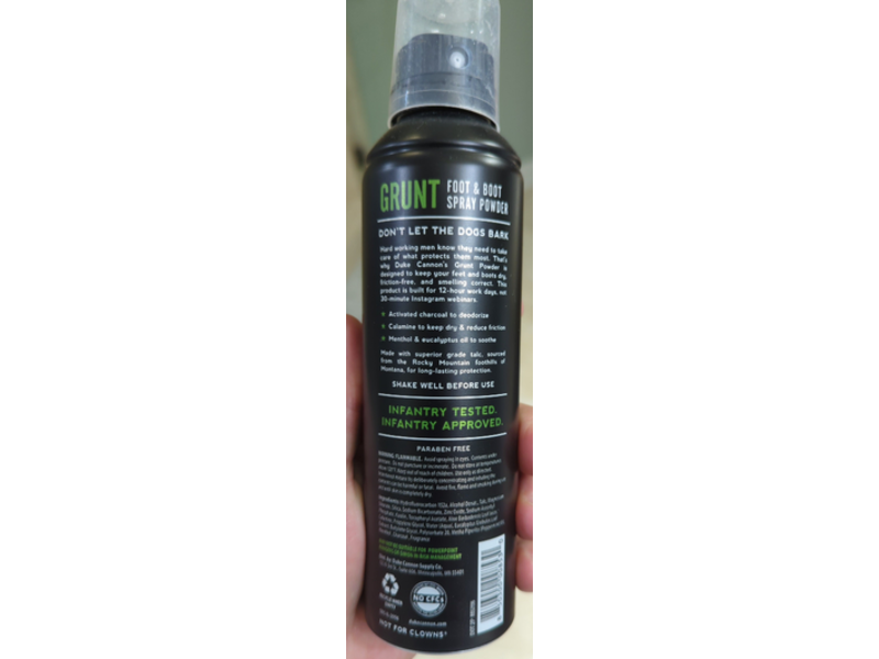 Duke Cannon Grunt Foot & Boot Spray Powder, 7 oz/198 g