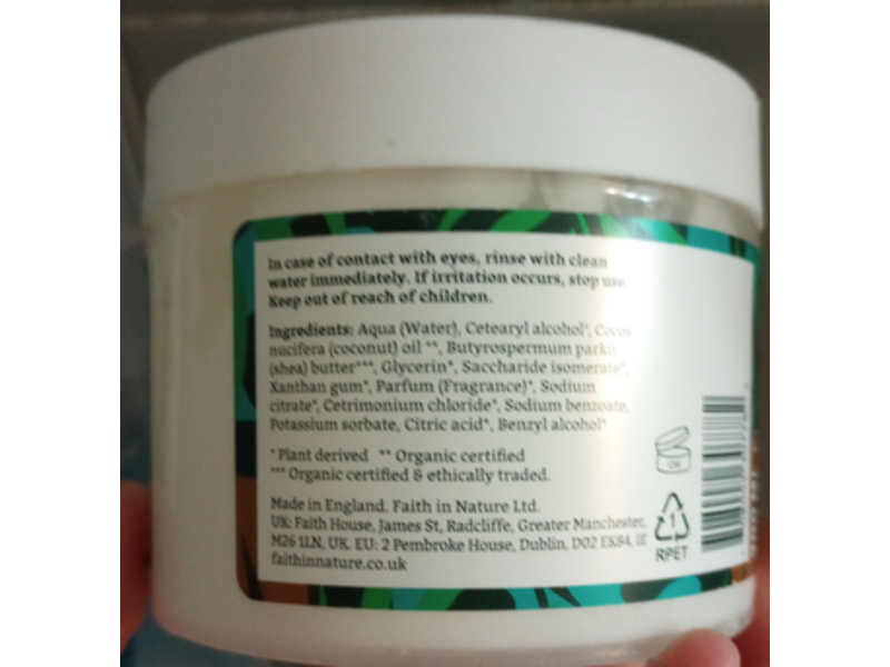 Faith In Nature Natural Hair Mask, Coconut & Shea Butter, 10.1 fl oz/300 mL