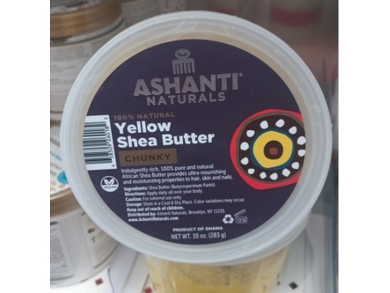 Ashanti Naturals Yellow Shea Butter, Chunky, 10 oz/142 g