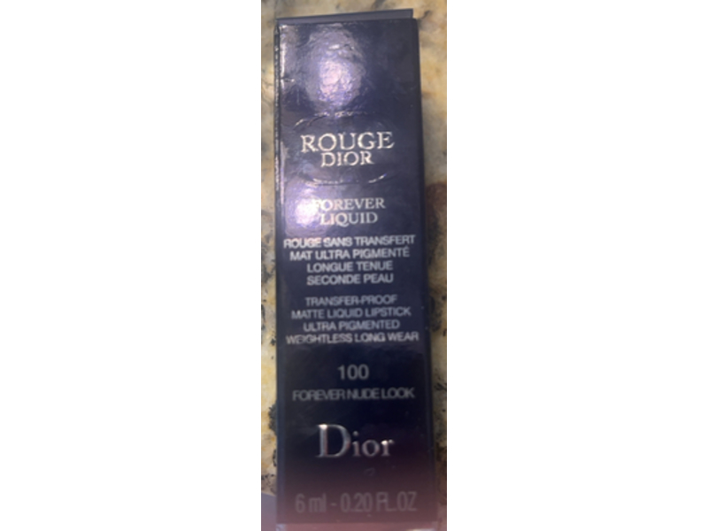 Dior Rouge Dior Forever Liquid Matte Lipstick,100 Forever Nude, 0.20 fl oz/6 mL