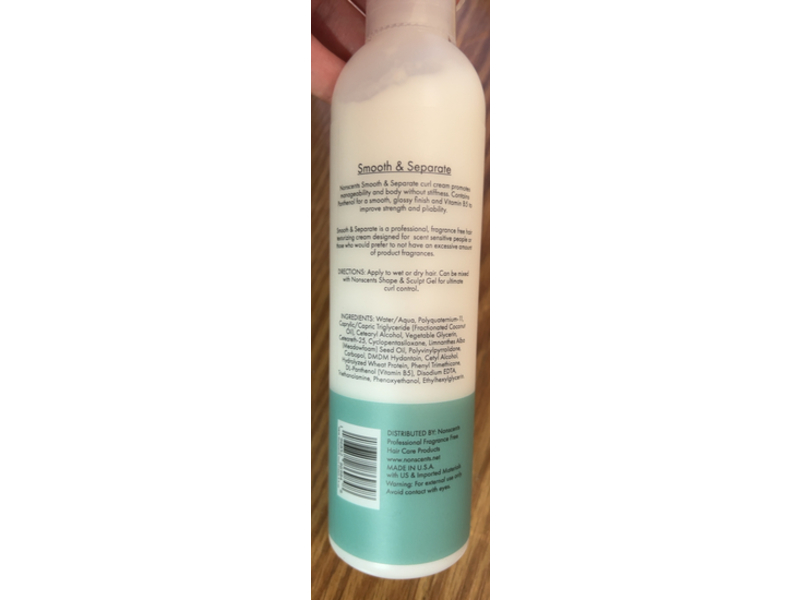 Nonscents Curl Cream, Smooth & Separate, 8 fl oz/236 mL