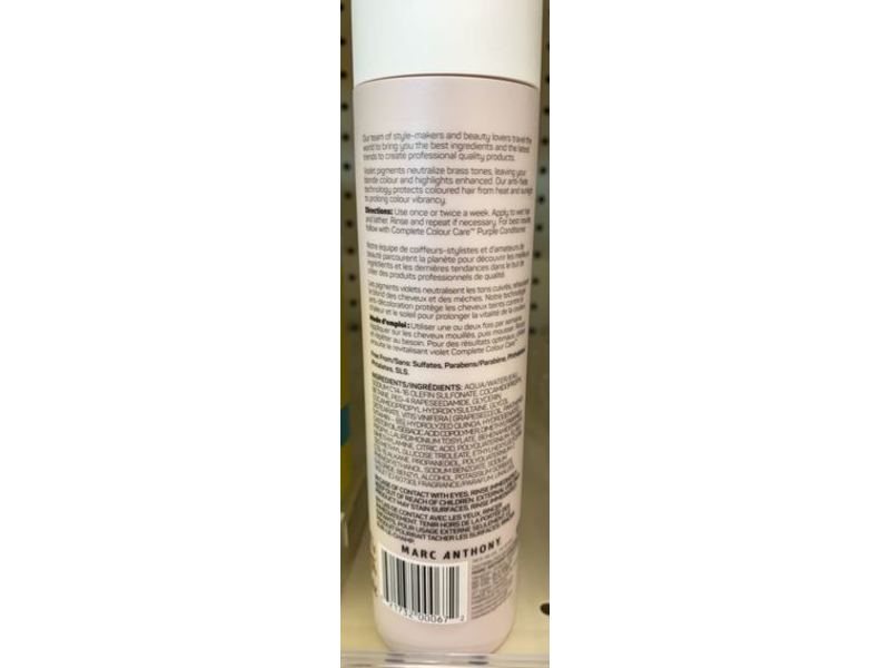 Marc Anthony Complete Colour Care Purple Shampoo, Violet Pigments, 8 fl oz/236 mL