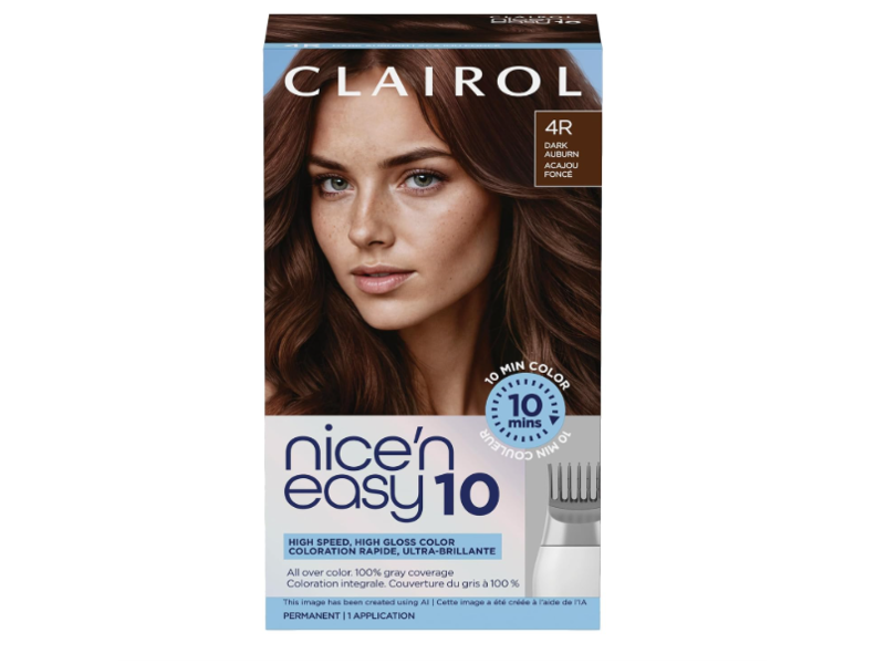 Clairol Nice'n Easy 10 Permanent Hair Color, 4R Dark Auburn, 1 Application