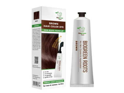 Biogreen Roots Hair Roots Touch Up Color Dye, Brown, 150 mL