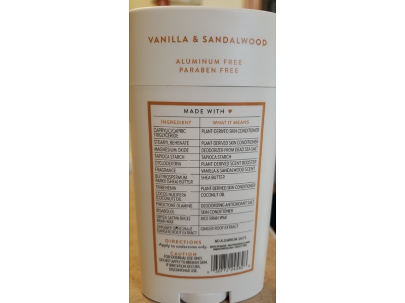 Native Deodorant, Vanilla & Sandalwood, 3.1 oz/88 g