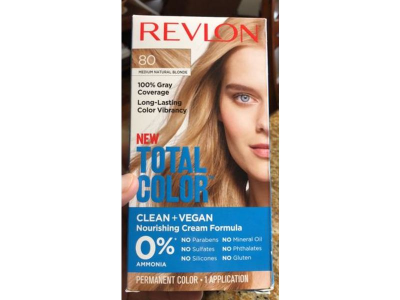 Revlon New Total Color Permanent Color, Clean and Vegan, 80 Medium Natural Blonde
