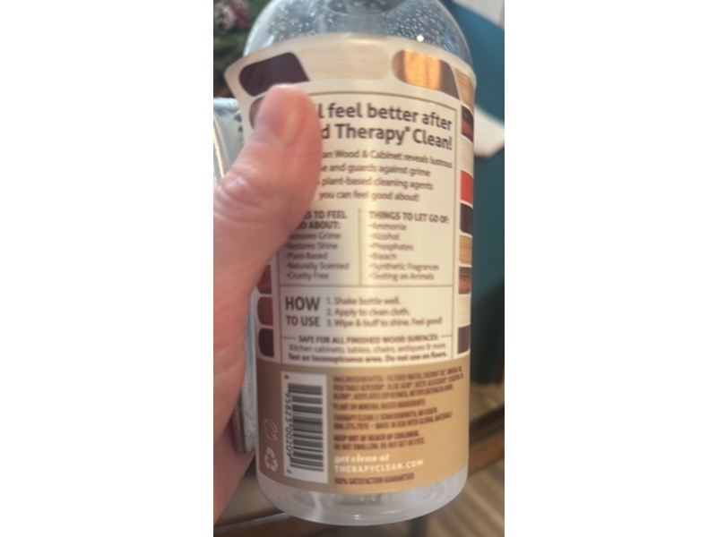 Therapy Clean Wood And Cabinet Cleaner And Polish, Essential Oils, 16 fl oz/473 mL, Pack Of 2