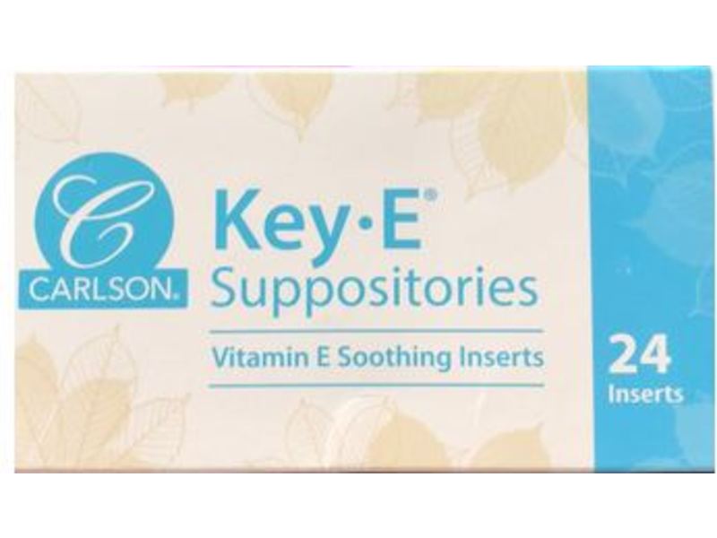 Carlson Key.E Suppositories, Vitamin E Soothing Inserts, 24 Inserts