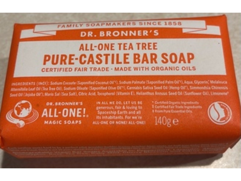Dr. Bronner's All-One Pure-Castile Bar Soap, Tea Tree, 140 g