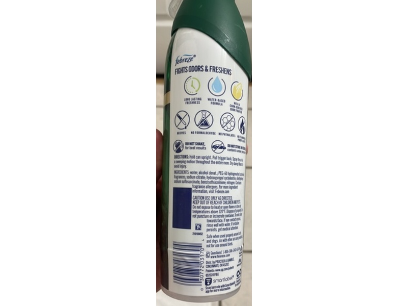 Febreze Air Mist, White Pine & Juniper Berry, 8.8 oz/250 g, Pack Of 2