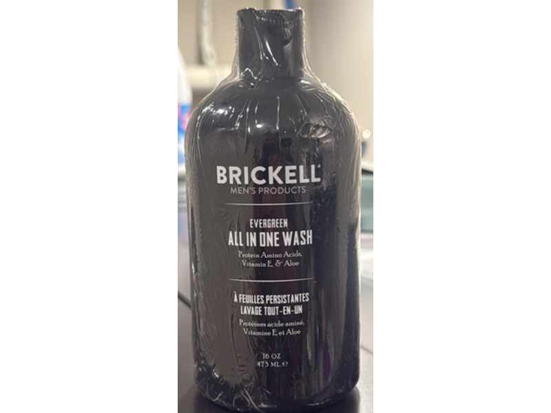 Brickell Men's All In One Wash, Evergreen, 10 oz/475 mL