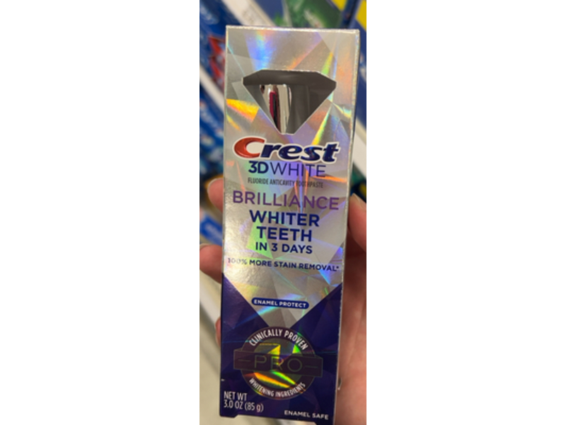 Crest 3D White Brilliance Whiter Teeth Toothpaste, Enamel Safe, 3.0 oz/85 g, Pack Of 3