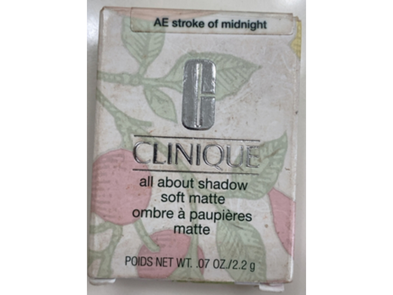 Clinique All About Shadow Soft Matte, Ae Stroke Of Midnight, 0.07 oz/2.2 g
