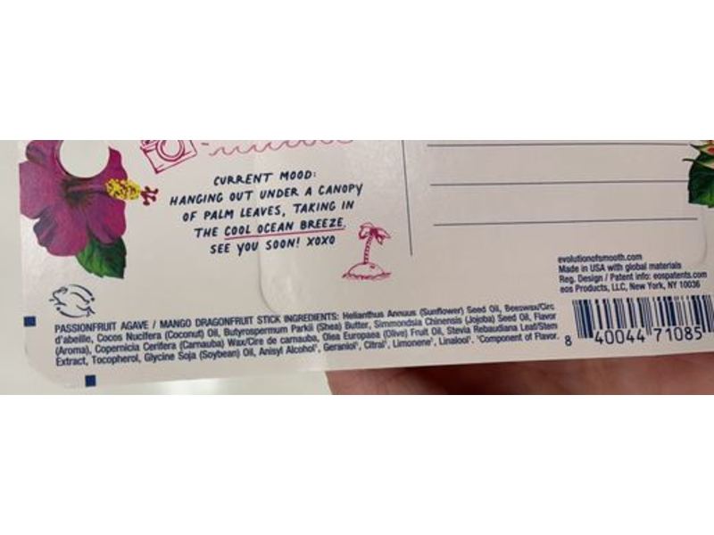 eos Lip Balm, Passionfruit Agave, Mango Dragonfruit, 0.14 oz/4 g