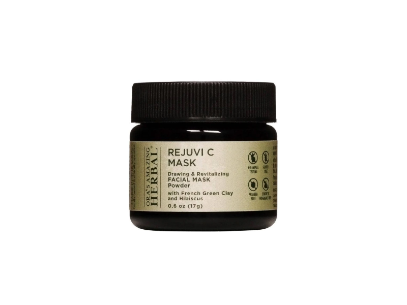 Ora's Amazing Herbal Drawing & Revitalizing Facial Mask, French Green Clay & Hibiscus, 0.6 oz/17 g