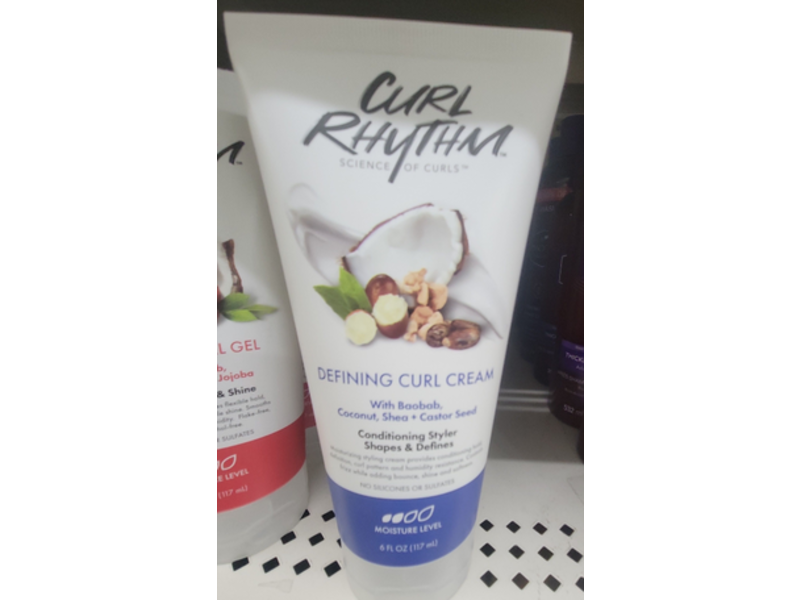 Curl Rhythm Defining Curl Cream, Boobob, Coconut, Shea + Castor Seed, 6 fl oz/117 mL