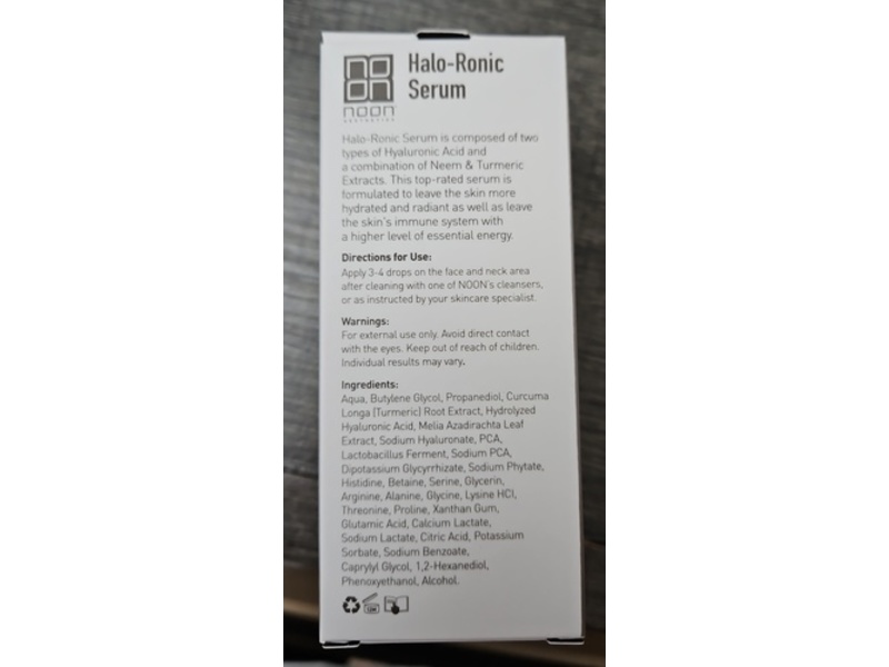 Nano Aesthetics Halo-Ronic Serum, Hydrating Acid + Curcuma Extract & Neem Extract, 1.69 fl oz/50 mL