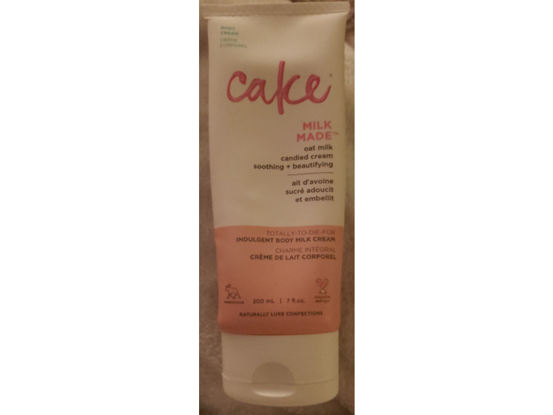 Cake Beauty Indulgent Body Milk Cream, Milk Made, 7 fl oz/200 mL