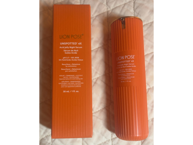Lion Pose Unspotted 4X Acid Jelly Night Serum, 1 fl oz/30 mL