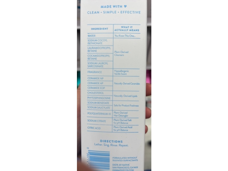 Native Balancing Shampoo, Bare Vanilla, 18 fl oz/532 mL, Pack Of 2