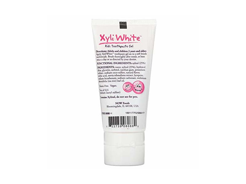 Now Xyli-White Kids Toothpaste Gel, Bubblegum Splash, 3 oz/85 g