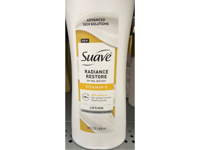 Suave Radiance Restore Lotion, Vitamin C, 28 fl oz/828 mL, Pack Of 4