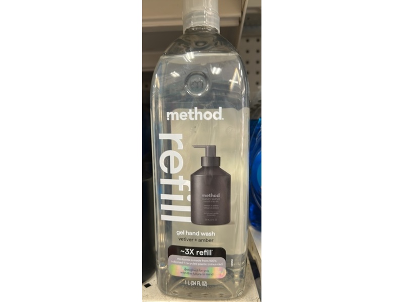 Method Gel Hand Soap Refill, Vetiver & Amber, 34 fl oz/1 L