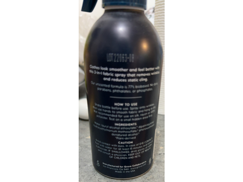 Grove Co 2 in 1 Wrinkle Release, Free & Clear, 8 fl oz/236 mL
