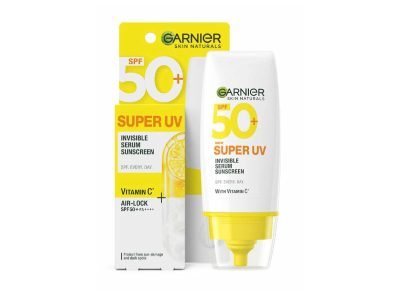 Garnier SkinActive Super UV Invisible Serum Sunscreen, Vitamin C, SPF 50+ PA++++, 30 mL