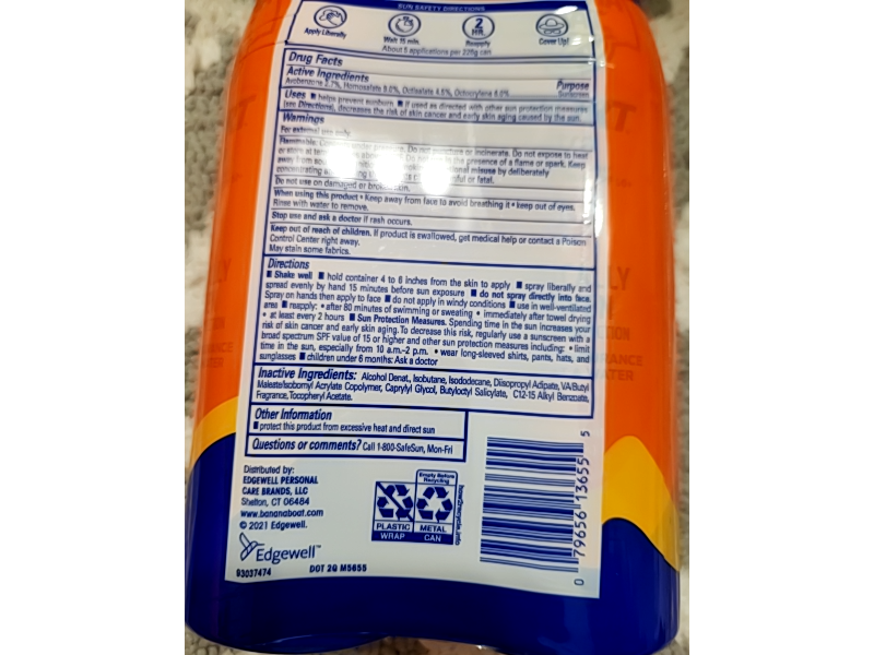 Banana Boat Sport Ultra Clear Sunscreen Sprey, SPF 50+, 16 oz/452 g, Pack Of 2