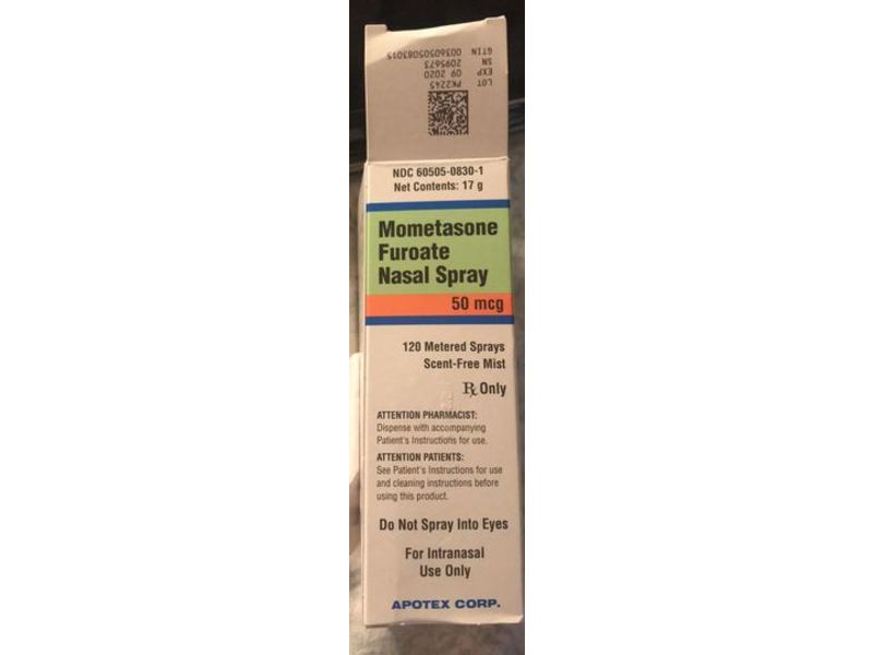 Mometasone Furoate Nasal Spray, 50 mcg, Apotex Corp. (RX)