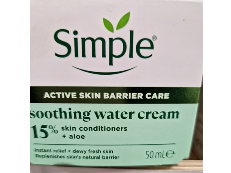 Simple Soothing Water Cream, Aloe, 50 mL