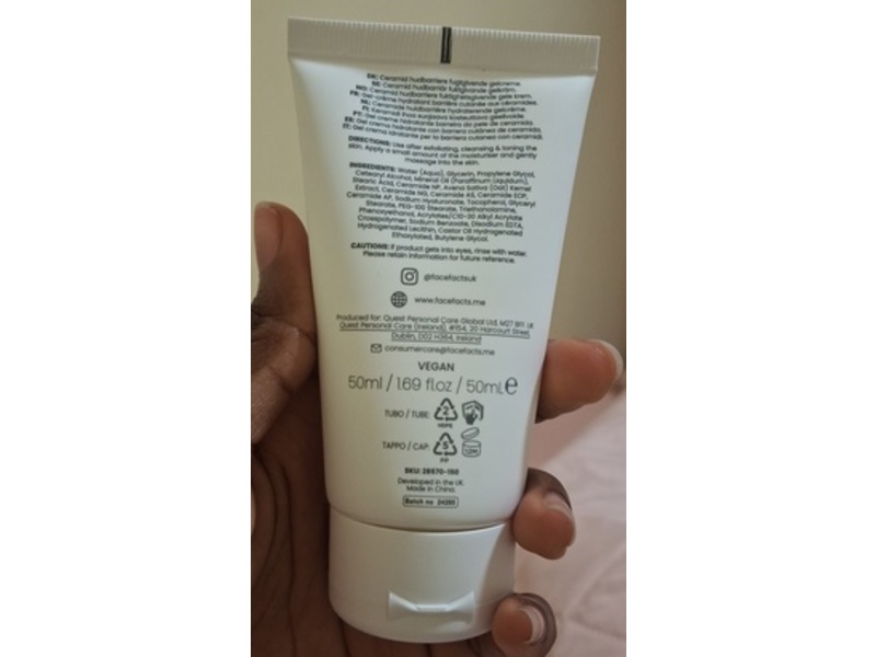 Face Facts Ceramide Skin Barrier Complex Moisturising Gel Cream, 169 fl oz/50 mL