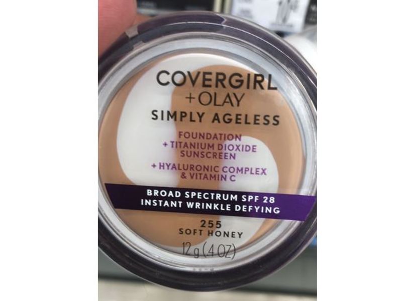 Covergirl + Olay Simply Ageless Instant Wrinkle Defying Foundation, 255 Soft Honey, 0.4 oz/12 g