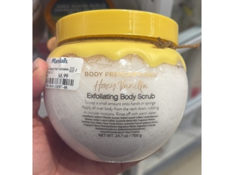Body Prescriptions Exfoliating Body Scrub, Honey Vanilla, 24.7 oz/700 g