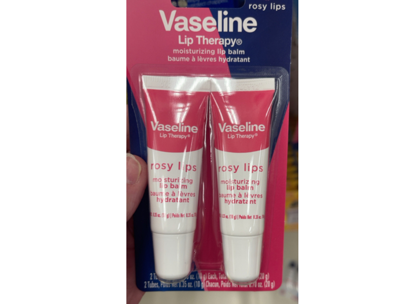 Vaseline Lip Therapy Moisturizing Lip Balm Twin Pack, Rosy Lips, 0.70 oz/20 g