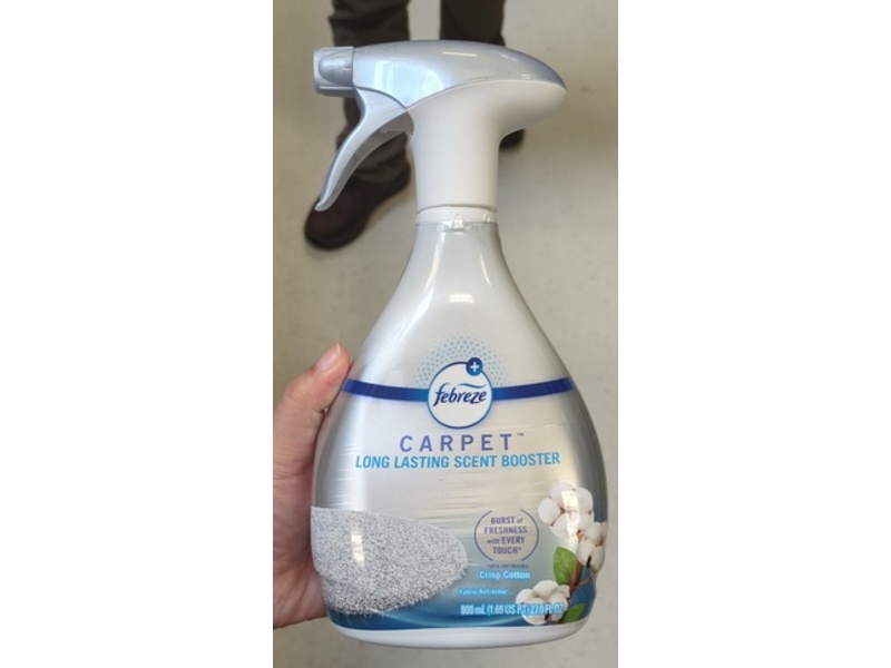 Febreze Carpet Long Lasting Scent Booster Fabric Refresher, Crisp Cotton, 27 fl oz/800 mL