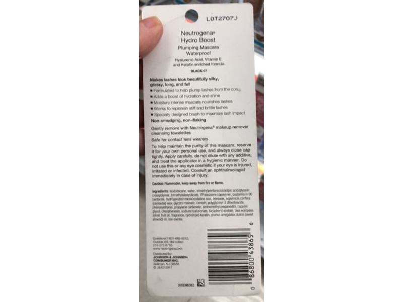 Neutrogena Hydro Boost Plumping Mascara, Waterproof, Black 07, 0.21 oz/6 g