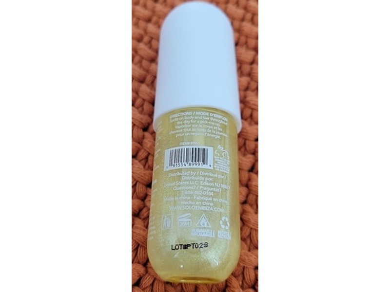 Solo En Ibiza Shimmer Fragrance Body Mist, Toledo Tango, 1.02 fl oz/30 mL