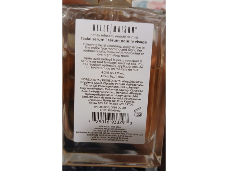 Belle Maison Facial Serum, Honey, 4.05 fl oz/120 mL