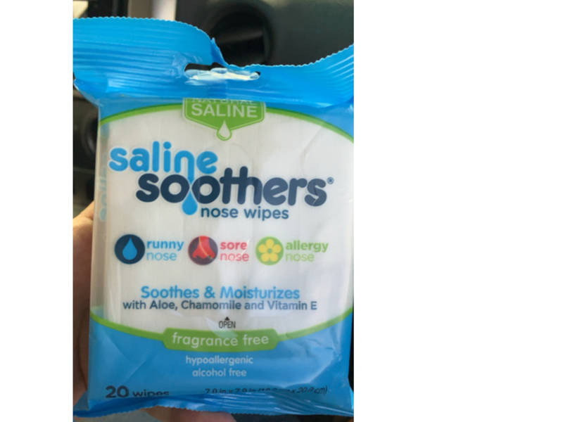 Saline Soothers Nose Wipes, 20 Count