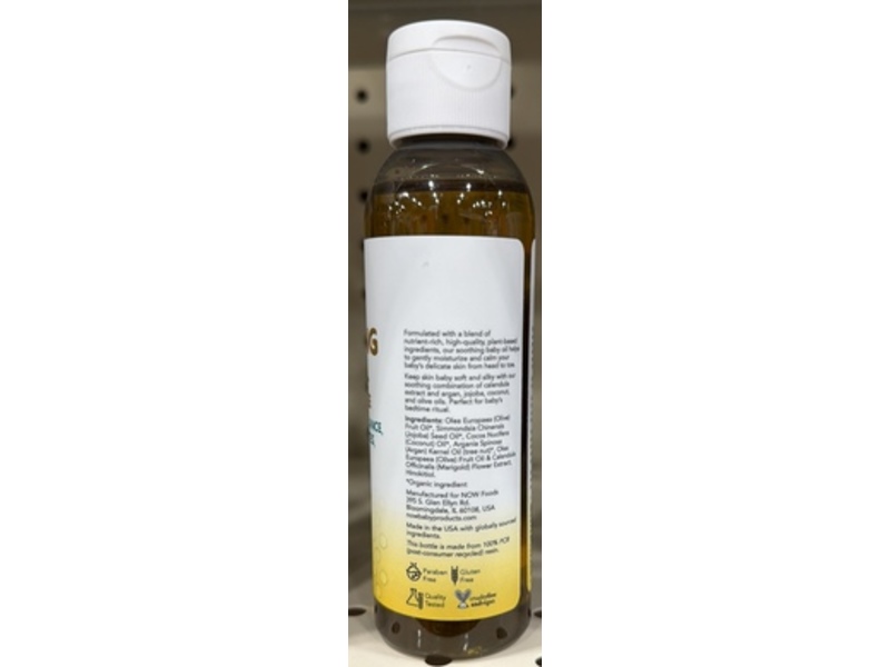 Now Baby Soothing Baby Oil, Fragrance Free, 4 fl oz/118 mL