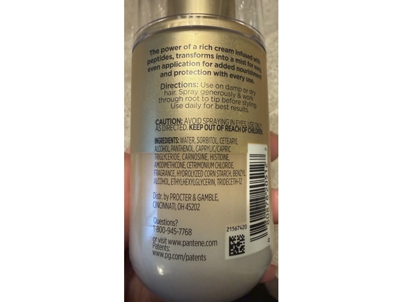 Pantene Deep Nourishing Leave-In Cream To Mist, 5 fl oz/150 mL