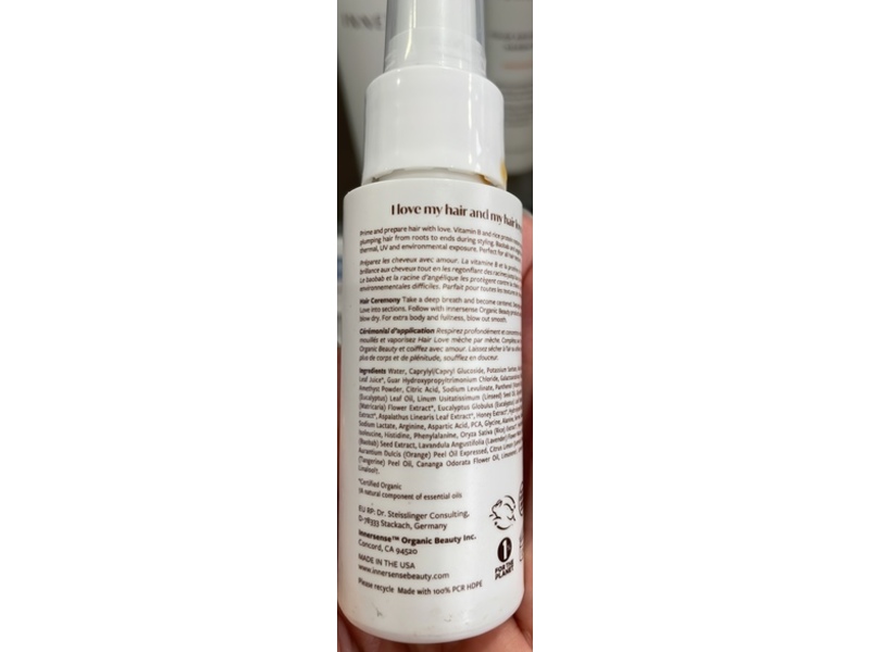 Innersense Hair Love Prep Spray, 2 fl oz/59.15 mL, Pack Of 2